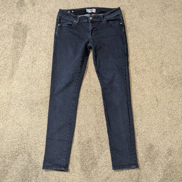 CABI Skinny, Dark Blue Stretch Denim Low Rise Jeans; Size 6 - Picture 1 of 4